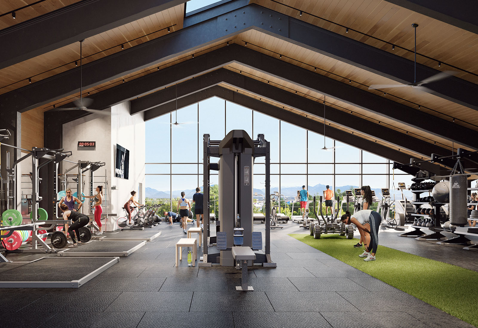 With turf for sled pushes, lifting platforms, suspension training and tons of free weights, the gym goes well beyond basics.